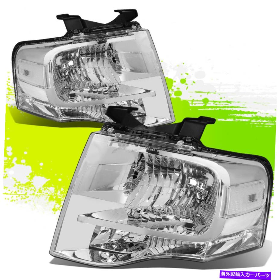 USヘッドライト Chromeヘッドライトクリアターニングシグナルランプは07-14 Ford Expedition U324 SUV CHROME HEADLIGHT CLEAR TURNING SIGNAL LAMP FOR 07-14 FORD EXPEDITION U324 SUV【並行輸入品】