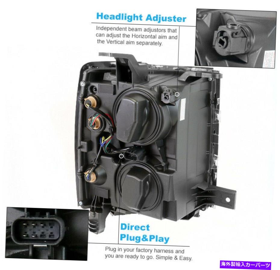 USヘッドライト 14-15のシボレーSilverado 1500 Chrome / AmberヘッドライトヘッドランプW / Blue LED DRL For 14-15 Chevy Silverado 1500 Chrome/Amber Headlights Headlamps w/Blue LED DRL【並行輸入品】
