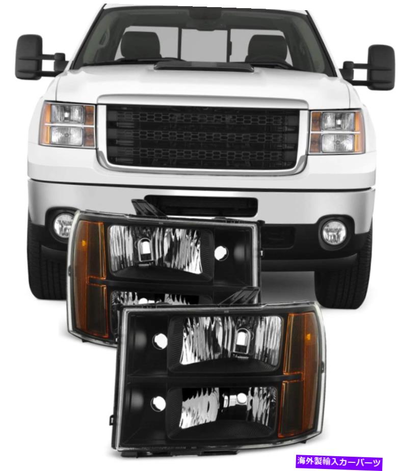 USヘッドライト ブラック07-13シエラ1500 07-14 Sierra 2500HD 3500HDヘッドライトフロントランプDI For Black 07-13 Sierra 1500 07-14 Sierra 2500HD 3500HD Headlights Front Lamps Di【並行輸入品】|Us Custom Parts Shop USDM