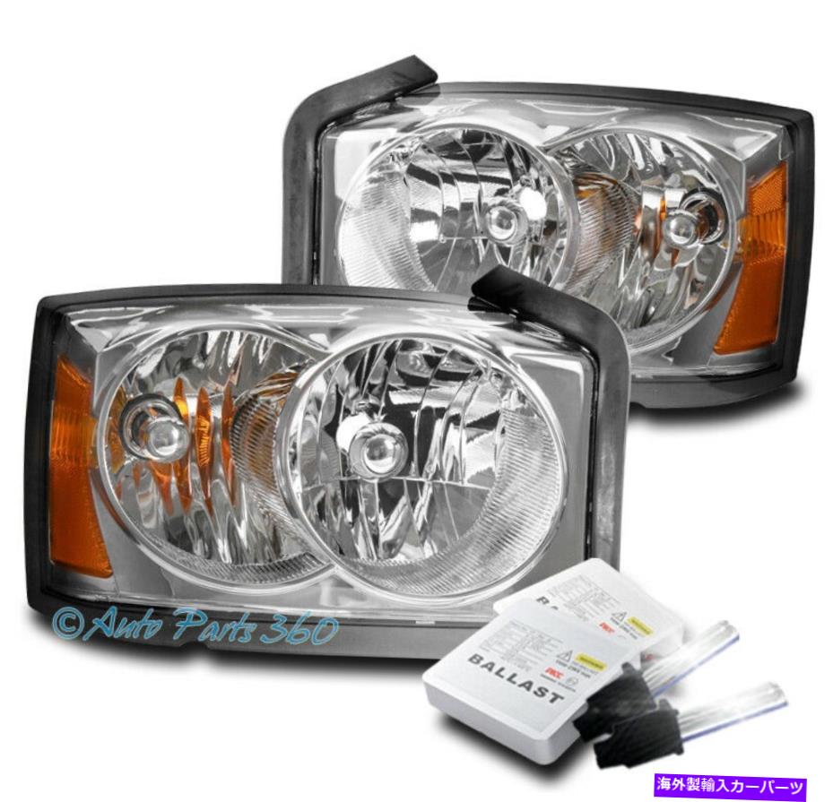 USヘッドライト 05-07 Dodge Dakota Crystal StyleヘッドライトヘッドランプランプクロームW / 8K HIDキット FOR 05-07 DODGE DAKOTA CRYSTAL STYLE HEADLIGHT HEADLAMP LAMP CHROME W/8K HID KIT【並行輸入品】
