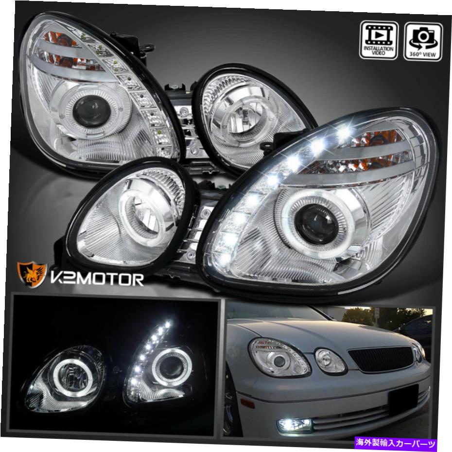 USヘッドライト 1998年から2005年のLexus GS300 GS400 LED Haloプロジェクターヘッドライト左+右+右98-05 For 1998-2005 Lexus GS300 GS400 LED Halo Projector Headlights Left+Right 98-05【並行輸入品】