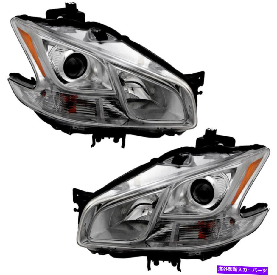 USヘッドライト HalogenヘッドライトヘッドライトアセンブリW /バルブペア09~13日産マキシマ用セット Halogen Headlights Headlight Assembly w/Bulb Pair Set for 09-13 Nissan Maxima【並行輸入品】