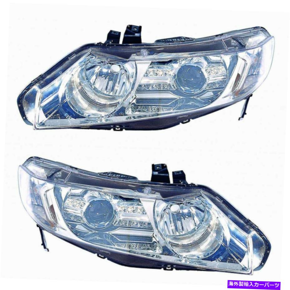 USヘッドライト HO2505142 2006-2009ホンダシビックセダンプロジェクターヘッドライトW / LEDペア HO2505142 Fits 2006-2009 Honda Civic Sedan Projector Headlight w/LED Pair【並行輸入品】｜Us Custom Parts Shop USDM