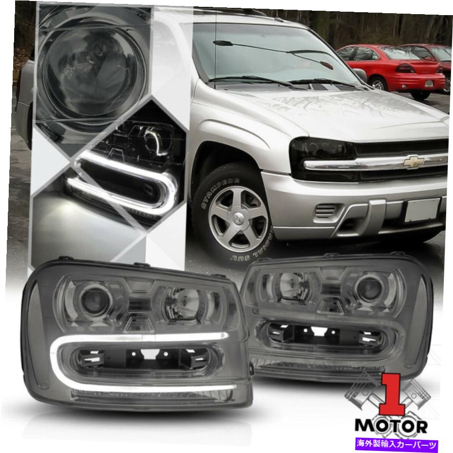 USヘッドライト クロム/スモークプロジェクターヘッドライトLED DRLクリアリフレクター02-09 TRAILBLAZER Chrome/Smoke Projector Headlight LED DRL Clear Reflector for 02-09 Trailblazer【並行輸入品】｜Us Custom Parts Shop USDM