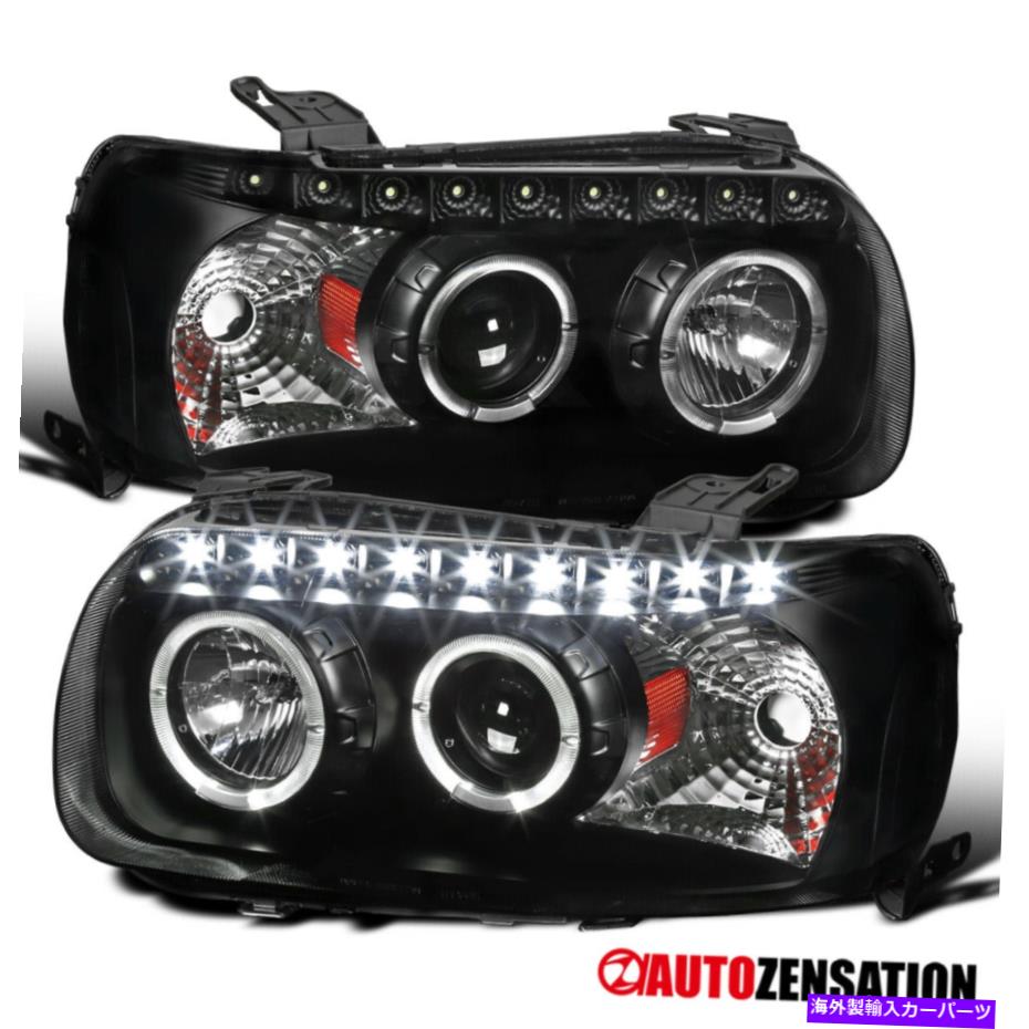 USヘッドライト 2005 - 2007年フォードエスケープブラックLED Haloプロジェクターヘッドライトランプ左+右 For 2005-2007 Ford Escape Black LED Halo Projector Headlights Lamps Left+Right【並行輸入品】