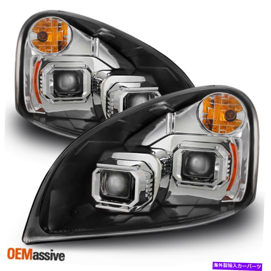 USヘッドライト FIT 2008-2017 FreightLiner Cascadia Chromeデュアルプロジェクターヘッドライトの交換 Fit 2008-2017 Freightliner Cascadia Chrome Dual Projector Headlights Replacement【並行輸入品】
