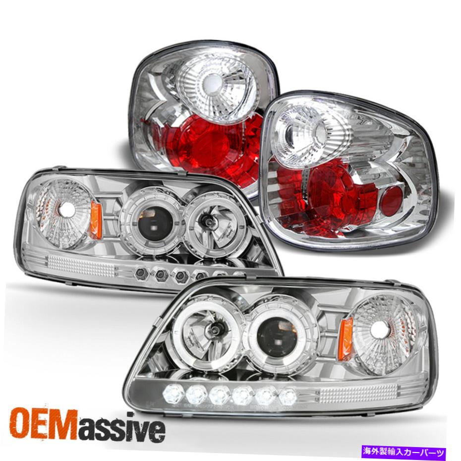 USヘッドライト フィット01-03 F150 1 PC HaloプロジェクターLEDヘッドライトW /コーナー信号+テールライト Fits 01-03 F150 1Pc Halo Projector LED Headlights W/Corner Signal+Tail light【並行輸入品】 52,016円
