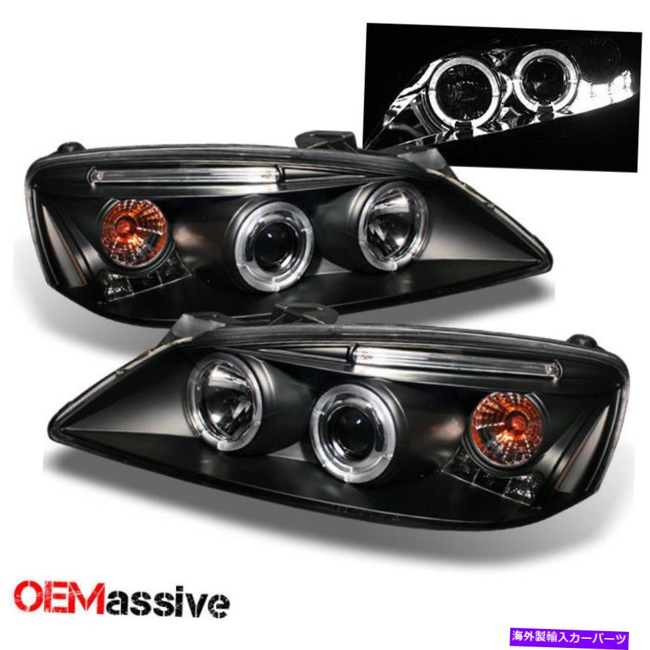 USヘッドライト フィット05-10 Pontiac G6ブラックベゼルデュアルハロープロジェクターヘッドライトフロントランプ Fits 05-10 Pontiac G6 Black Bezel Dual Halo Projector Headlights Front Lamps【並行輸入品】