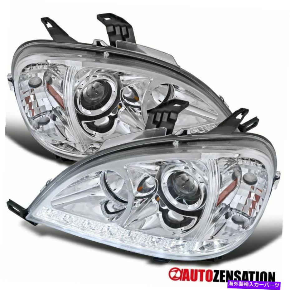 USヘッドライト 1998-2001メルセデスベンツMLシリーズW163 LED DRLクリアプロジェクターヘッドライト For 1998-2001 Mercedes Benz ML-Series W163 LED DRL Clear Projector Headlights【並行輸入品】
