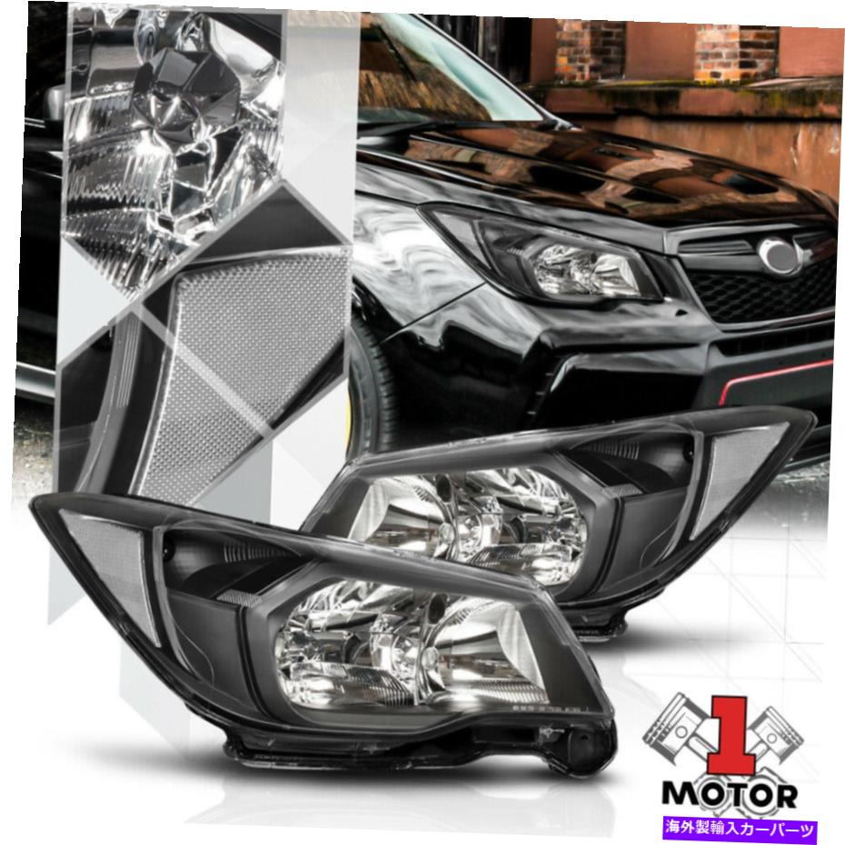 【楽天市場】USヘッドライト 1416スバルフォレスターのためのブラックハウジングクリアリフレクターハロゲンヘッドライトランプ Black