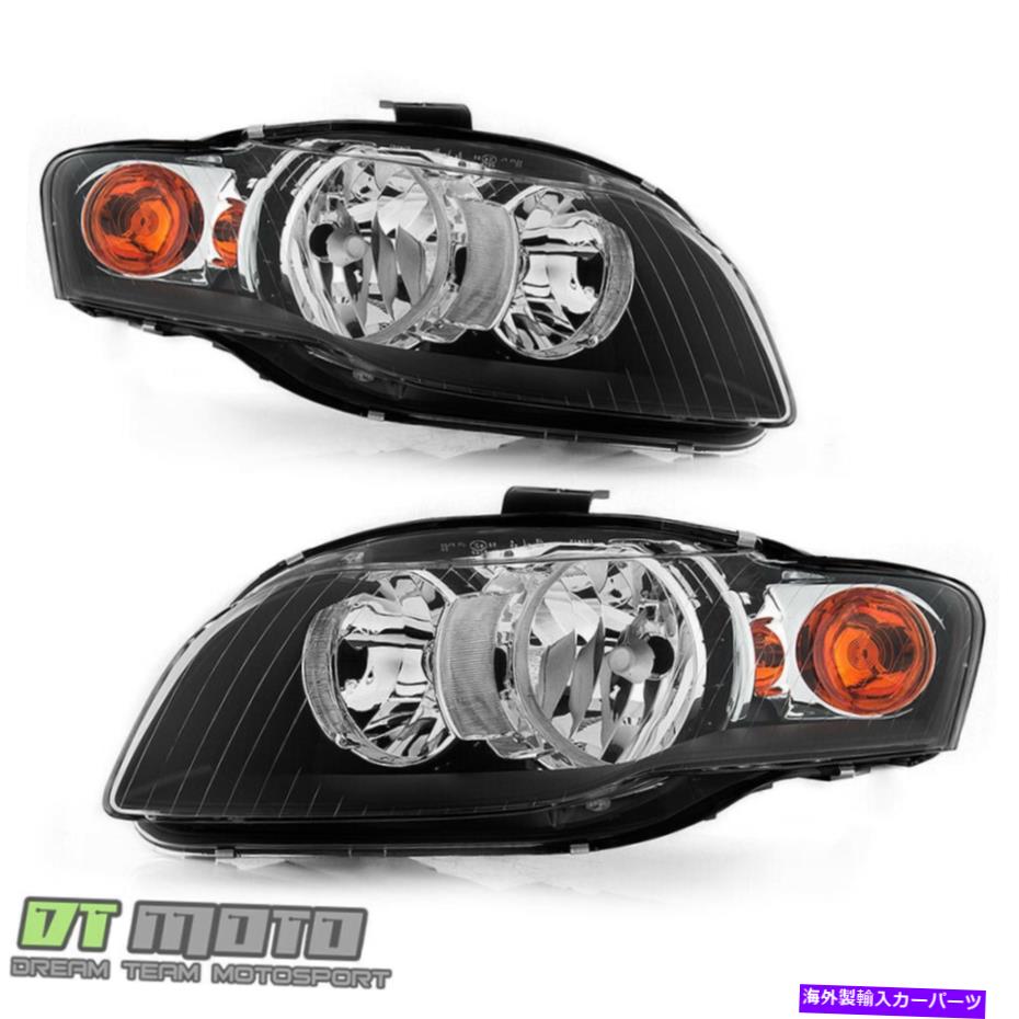 USヘッドライト 2006年2007 2008 Audi A4 S4ハロゲンヘッドライト黒ハウジングヘッドランプ左+右 2006 2007 2008 Audi A4 S4 Halogen Headlights Black Housing Headlamps Left+Right【並行輸入品】