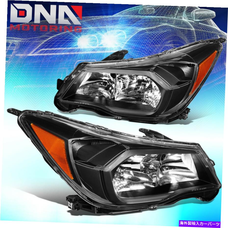 USヘッドライト 2014-2016 Subaru ForesterブラックハウジングAmber Cornerヘッドライトヘッドランプセット FOR 2014-2016 SUBARU FORESTER BLACK HOUSING AMBER CORNER HEADLIGHT HEADLAMP SET【並行輸入品】