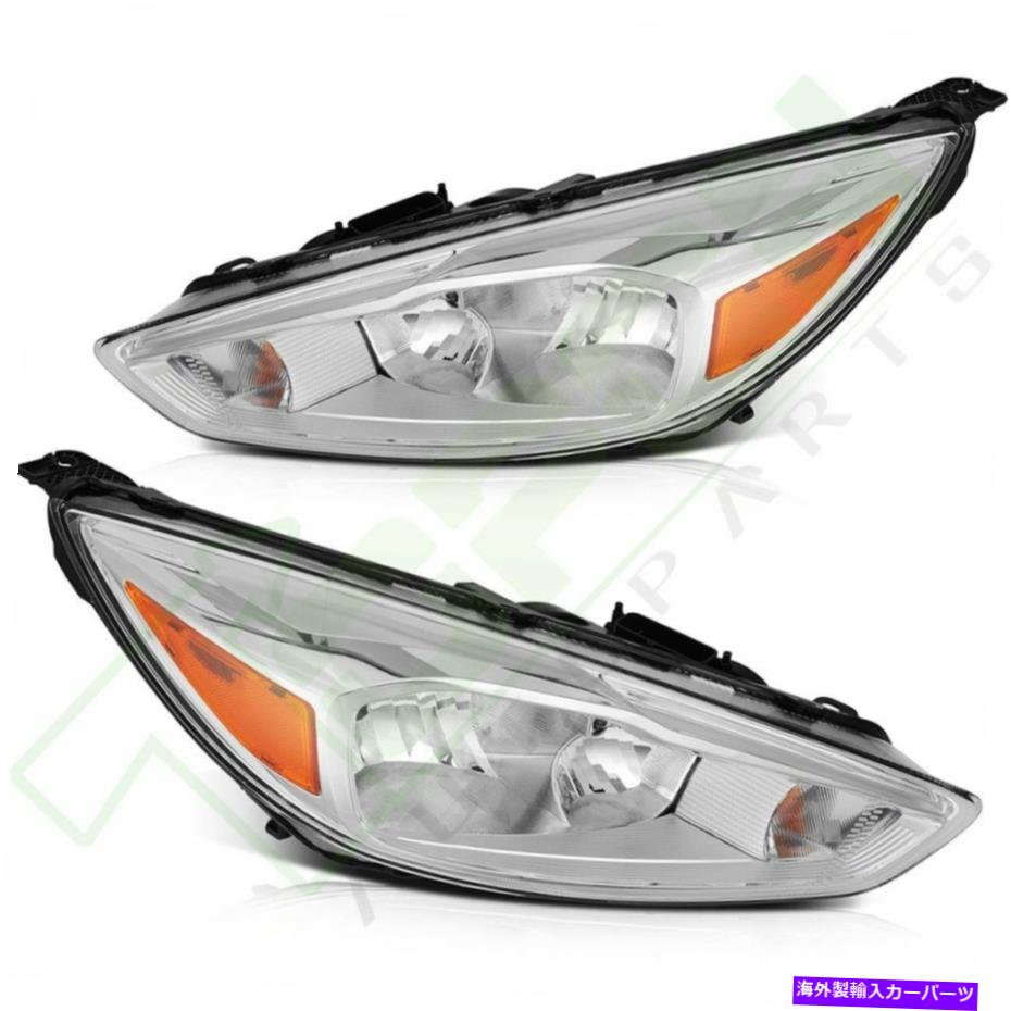 USヘッドライト 2015-2018フォードフォーカスS SE SE SEL 4ドアセダンヘッドランプペアセット Headlights For 2015-2018 Ford Focus S SE SEL 4-Door Sedan Headlamp Pair Set【並行輸入品】