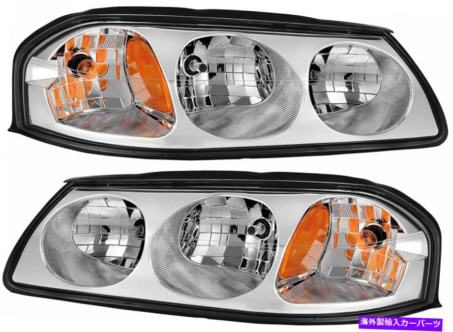 USヘッドライト 2000-2005のシボレーインパラクロムヘッドライト+アンバーコーナー交換セットペア For 2000-2005 Chevy Impala Chrome HeadLights + Amber Corner Replacement set pair【並行輸入品】｜Us Custom Parts Shop USDM