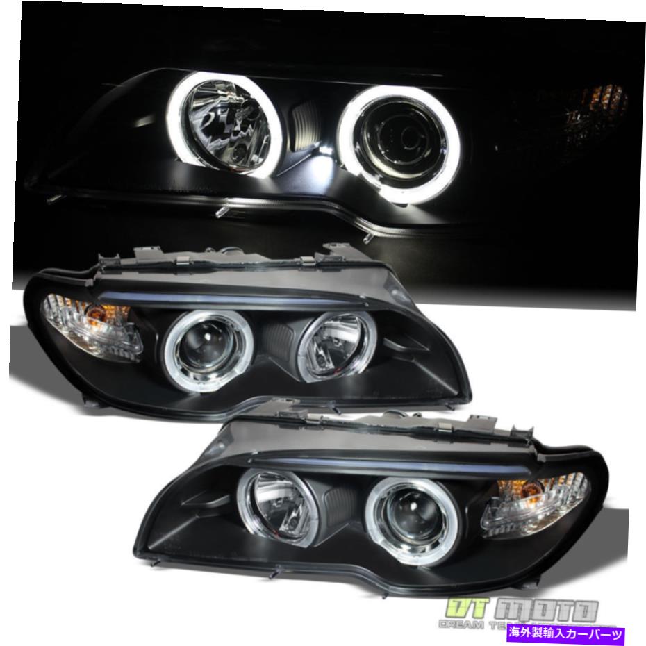 USヘッドライト Black 2004-2006 BMW E46 3シリーズクーペLED HaloプロジェクターヘッドライトW /コーナー Black 2004-2006 BMW E46 3-Series Coupe LED Halo Projector Headlights w/ Corner【並行輸入品】