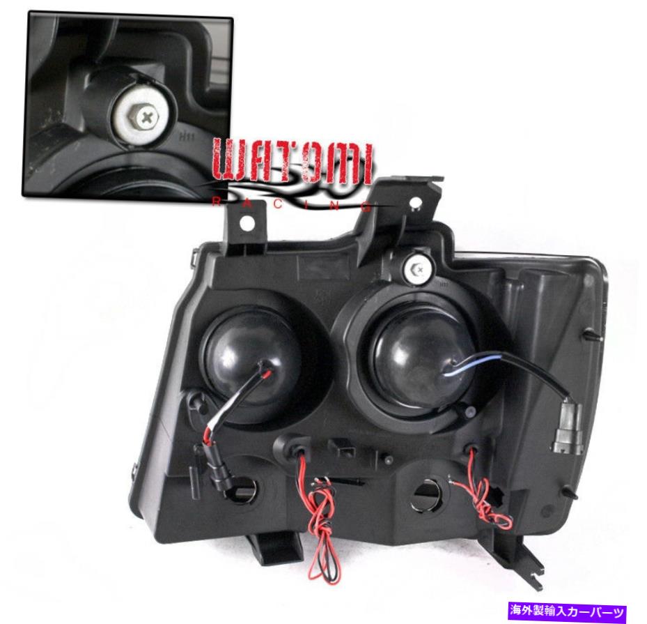 USヘッドライト 07-13シボレー雪崩タホハローLED DRLブラックプロジェクターヘッドライトW / 10K HID FOR 07-13 CHEVY AVALANCHE TAHOE HALO LED DRL BLACK PROJECTOR HEADLIGHT W/10K HID【並行輸入品】 52,016円