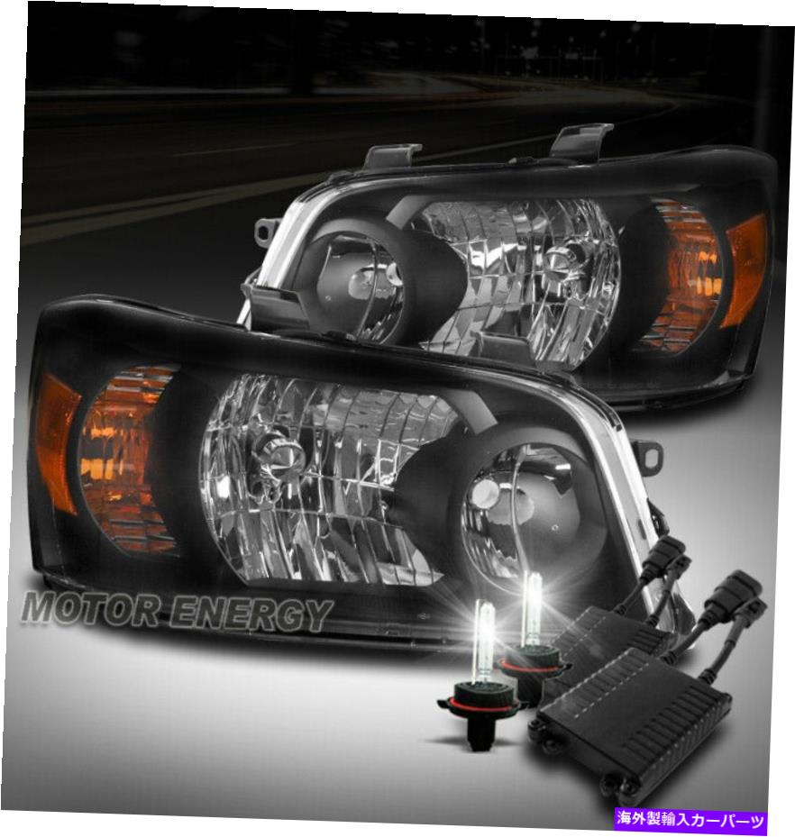 USヘッドライト 04 05 06トヨタハイランダーヘッドライトランプブラックW / 50W 6K HIDキット左+右 FOR 04 05 06 TOYOTA HIGHLANDER HEADLIGHT LAMP BLACK W/50W 6K HID KIT LEFT+RIGHT【並行輸入品】