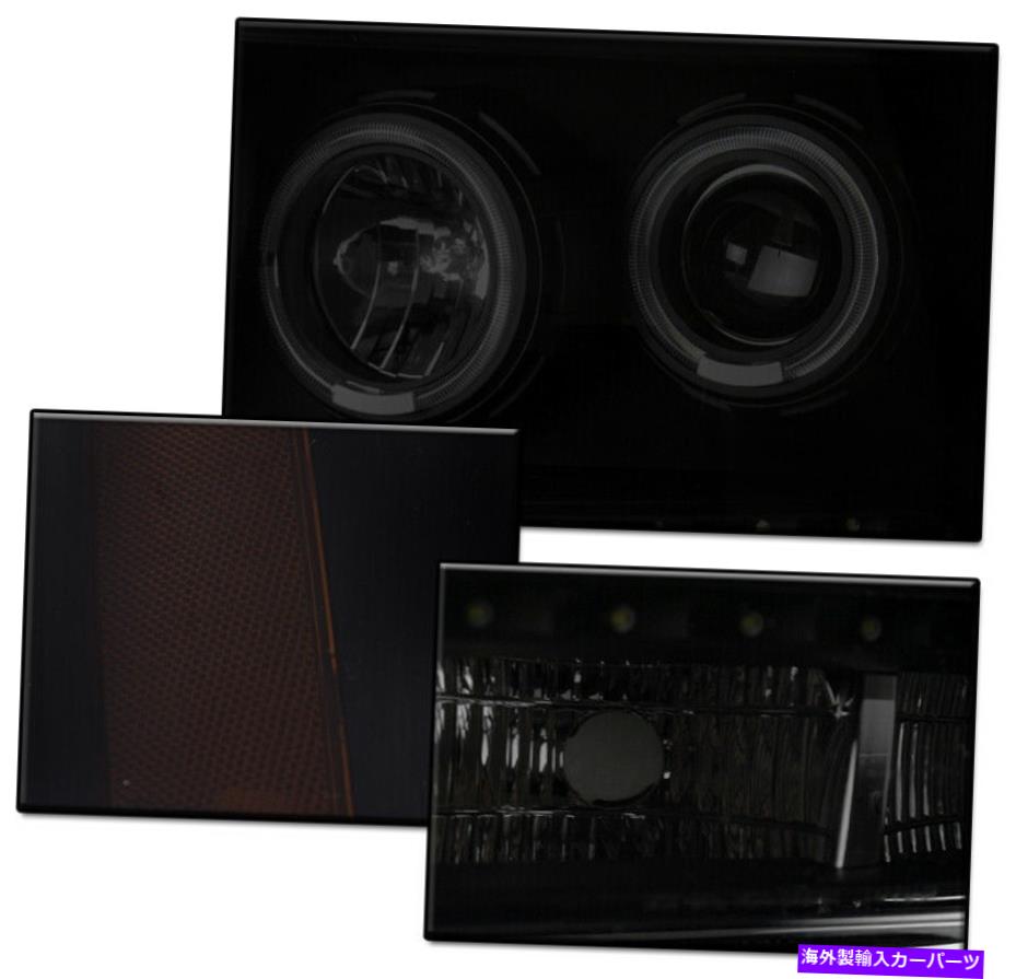 USヘッドライト 2007年から2013年の郊外のタホ黒/スモークLED Haloプロジェクターヘッドライト+ 6K HIDセット FOR 2007-2013 SUBURBAN TAHOE BLACK/SMOKE LED HALO PROJECTOR HEADLIGHT+6K HID SET【並行輸入品】