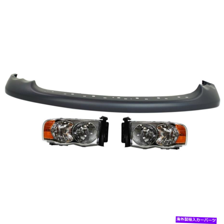 USヘッドライト 2002-2005のバンパーカバーキットDodge Ram 1500前面3個 Bumper Cover Kit For 2002-2005 Dodge Ram 1500 Front 3 Pieces【並行輸入品】