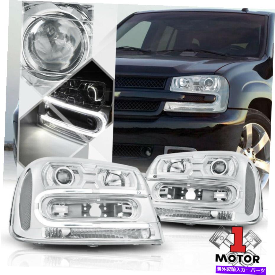 USヘッドライト クロームハウジングプロジェクターヘッドライトLED 02-09 TrailblazerのためのDRLクリアリフレクター Chrome Housing Projector Headlight LED DRL Clear Reflector for 02-09 Trailblazer【並行輸入品】 52,016円