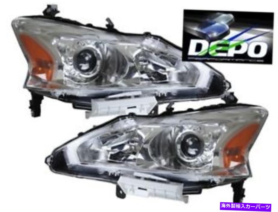 USヘッドライト OEスタイルのクロムプロジェクターヘッドライトハロゲンデポは13-14日産アルティマ4D OE Style Chrome Projector Head Light Halogen DEPO Fits 13-14 Nissan Altima 4D【並行輸入品】|Us Custom Parts Shop USDM