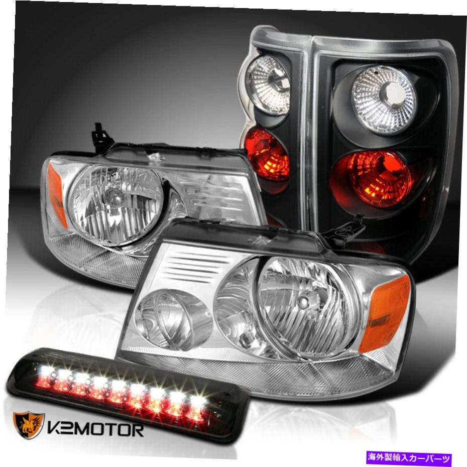 USヘッドライト FIT 04-08 F-150クロムヘッドライト+ブラックテールライト+スモークLED 3RDブレーキランプ Fit 04-08 F-150 Chrome Headlights+Black Tail Lights+Smoke LED 3rd Brake Lamp【並行輸入品】｜Us Custom Parts Shop USDM