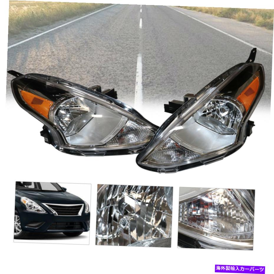USヘッドライト 2015-2019日産逆のためのペアハロゲンヘッドライトヘッドランプセット Pair Halogen Headlight Headlamps Set For 2015-2019 Nissan Versa Left and Right【並行輸入品】 52,016円