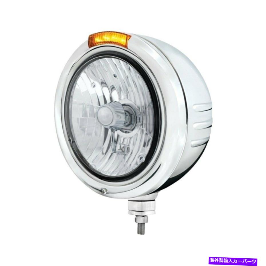 USヘッドライト ヘッドライト7 "ラウンドクロムエンボス加工クラシックスタイルクリスタルヘッドライトWデュアル Headlight 7" Round Chrome Embossed Classic Style Crystal Headlight w Dual【並行輸入品】｜Us Custom Parts Shop USDM 52,883円