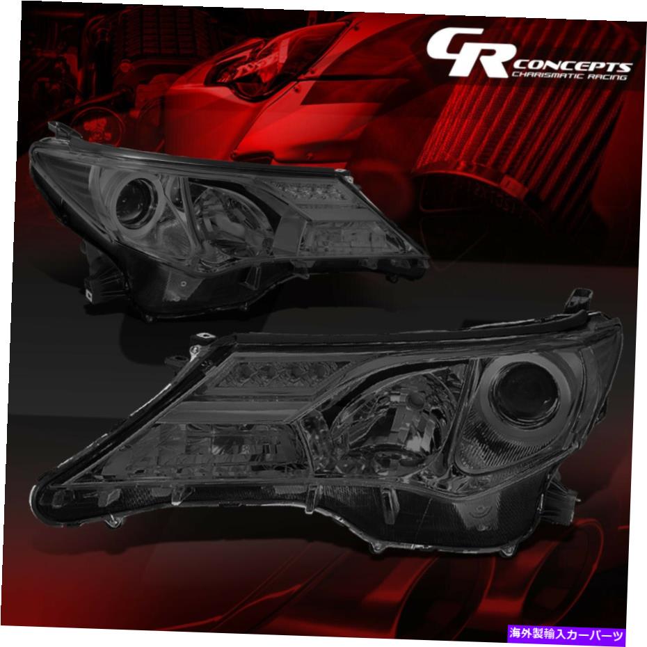 USヘッドライト 2013-2015トヨタRAV4のためのペアスモーククリアサイドプロジェクターヘッドライトランプLH + RH PAIR SMOKED CLEAR SIDE PROJECTOR HEADLIGHT LAMP LH+RH FOR 2013-2015 TOYOTA RAV4【並行輸入品】