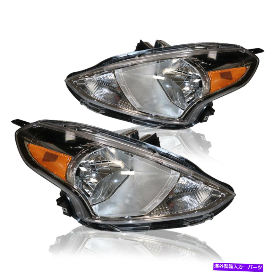 USヘッドライト 2015-2019日産逆のための左+右ヘッドライトドライバー＆旅客サイドフロントランプ Left+Right Headlight Driver&Passenger Side Front Lamp for 2015-2019 Nissan Versa【並行輸入品】