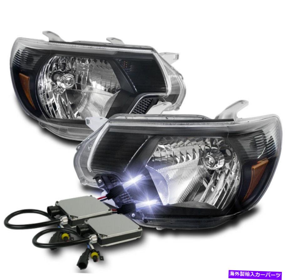 USヘッドライト 2012-2015トヨタタコマピックアップ交換ブラックヘッドライトランプW / 10KキセノンHID 2012-2015 TOYOTA TACOMA PICKUP REPLACEMENT BLACK HEADLIGHTS LAMP W/10K XENON HID【並行輸入品】