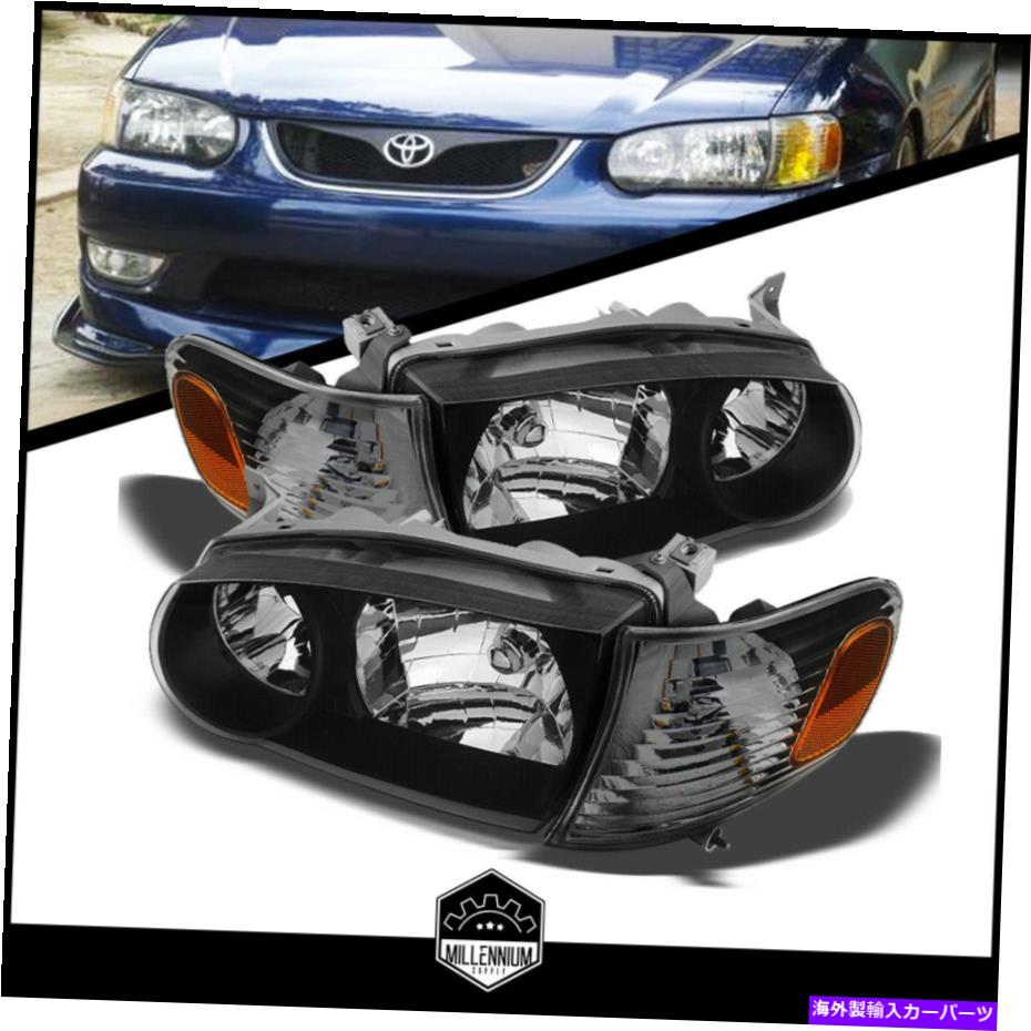USヘッドライト トヨタカローラ2001-2002ブラックヘッドライトコーナー信号ランプペアLH + RH For Toyota Corolla 2001-2002 Black HeadLights Corner Signal Lamps Pair LH+RH【並行輸入品】｜Us Custom Parts Shop USDM