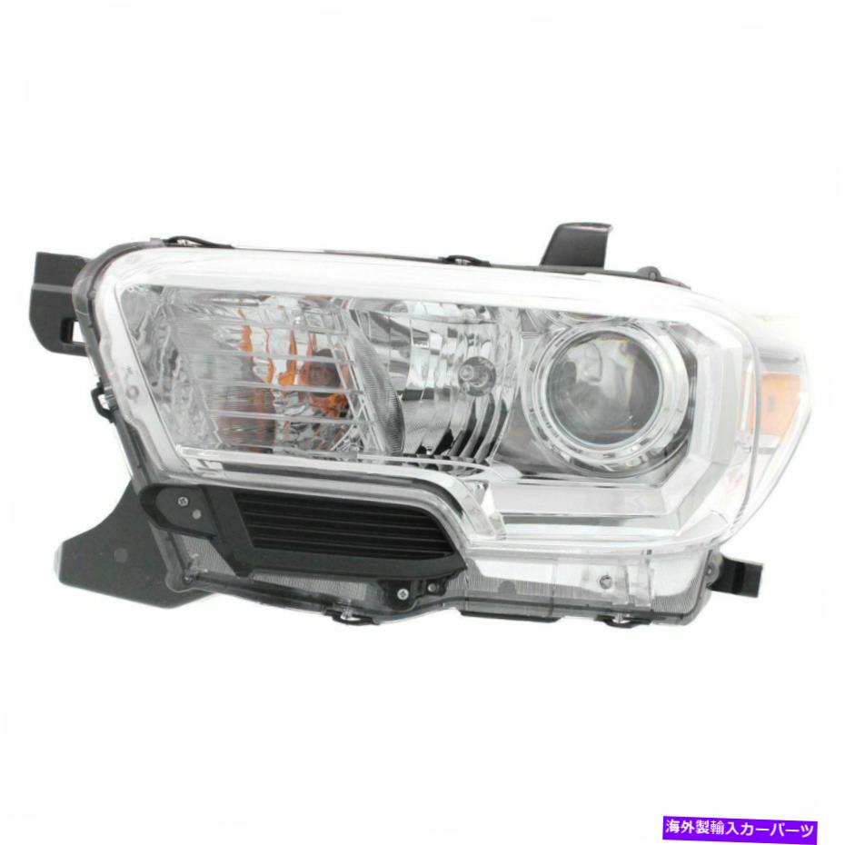 USヘッドライト 2016-2017トヨタタコマのハロゲンヘッドライトW /電球を残しました。 Halogen Headlight For 2016-2017 Toyota Tacoma Left w/ Bulb(s) Chrome Interior【並行輸入品】