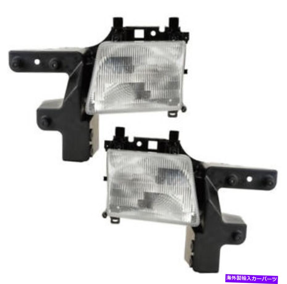 USヘッドライト ヘッドライトフロントランプペア98-03 Dodge Van Left＆Rightのためのセット Headlights Front Lamps Pair Set for 98-03 Dodge Van Left & Right【並行輸入品】