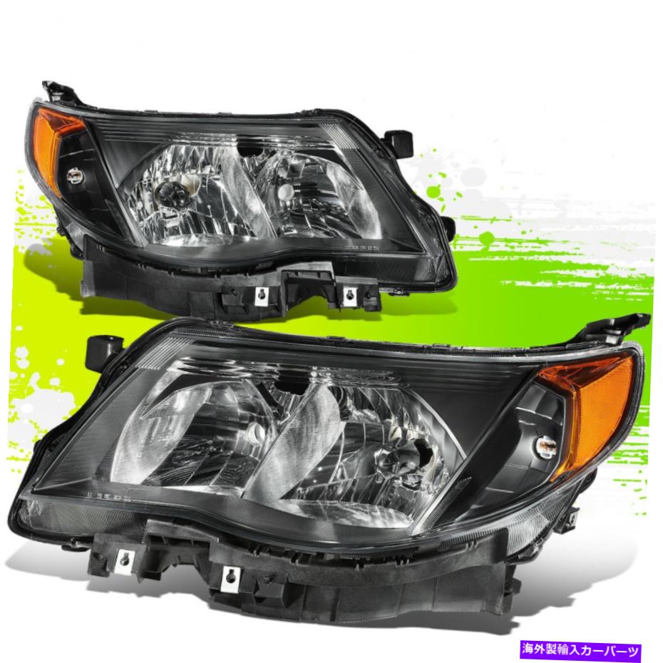 USヘッドライト スバルのためのファクトリースタイルのハロゲンヘッドライトランプ09-13黒のアンバーペア Factory Style Halogen Headlight Lamps for Subaru Forester 09-13 Black Amber Pair【並行輸入品】 52,016円