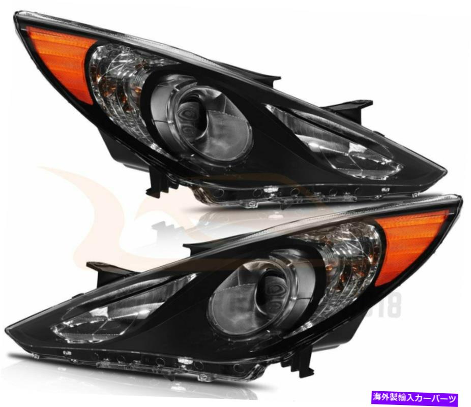 USヘッドライト 2011-2014 Hyundai Sonataコーナープロジェクターヘッドライトブラック住宅ヘッドランプ For 2011-2014 Hyundai Sonata Corner Projector Headlights Black Housing Headlamps【並行輸入品】