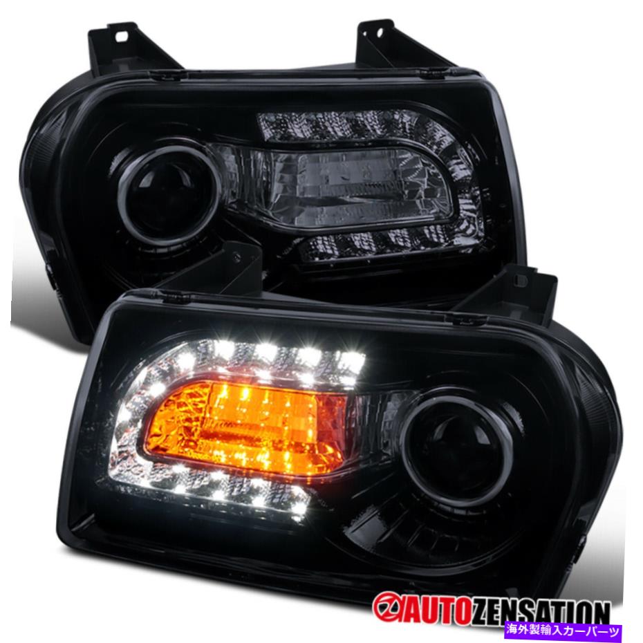 USヘッドライト 2005-2010 Chrysler 300光沢のある黒煙プロジェクターヘッドライト+ LEDシグナル For 2005-2010 Chrysler 300 Glossy Black Smoke Projector Headlights+LED Signal【並行輸入品】 52,016円