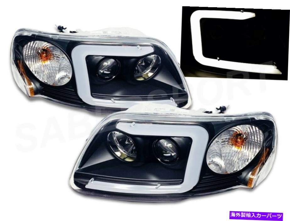 USヘッドライト 1997.8-2003 F-150 / 97-02のための黒いプロジェクターのヘッドライトW / LED C-BAR F-150 / 97-02探検 Black Projector Headlights w/ LED C-Bar for 1997.8-2003 F-150 / 97-02 Expedition【並行輸入品】｜Us Custom Parts Shop USDM