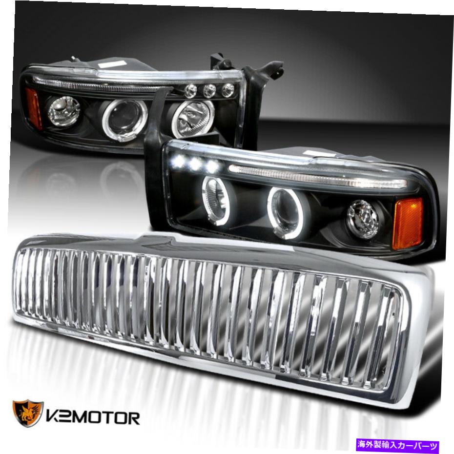 【楽天市場】USヘッドライト 1994年から2001年のRAMブラックLED Haloプロジェクターヘッドライト+ Chrome垂直フード