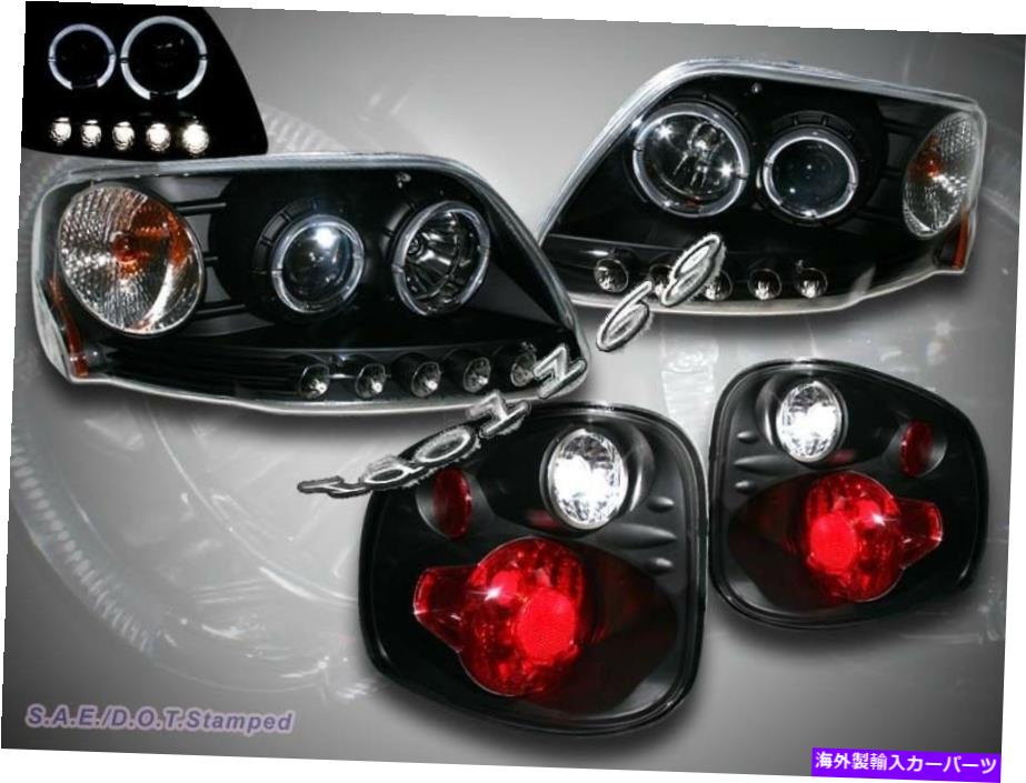 USヘッドライト 01-03フォードF150フレアサイド2 Halo LEDプロジェクターヘッドライト+フレアサイドテールライト 01-03 FORD F150 FLARESIDE TWO HALO LED PROJECTOR HEADLIGHT+FLARESIDE TAIL LIGHTS【並行輸入品】 52,016円