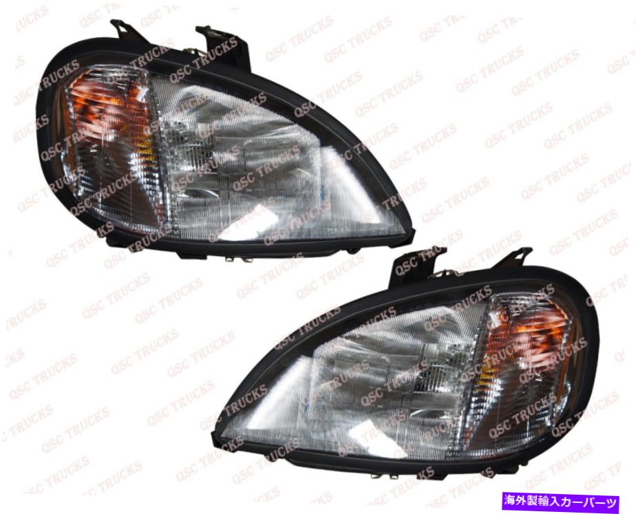 USヘッドライト QSCヘッドライトアセンブリW / FreightLiner Columbiaのための左右のペア QSC Headlights Assembly w/ Bulbs Left & Right Pair for Freightliner Columbia【並行輸入品】