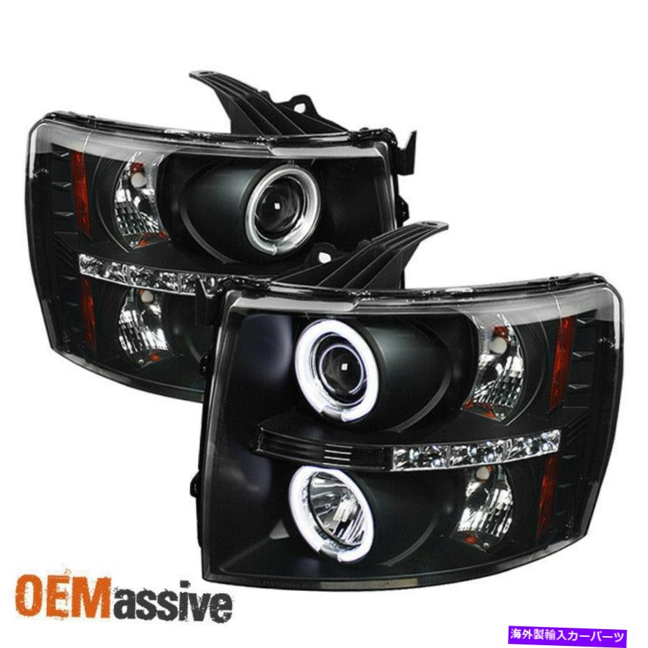 USヘッドライト フィットブラック07-13 SilveradoトラックデュアルCCFL HaloプロジェクターLEDヘッドライトランプ Fits Black 07-13 Silverado Truck Dual CCFL Halo Projector LED Headlights Lamps【並行輸入品】｜Us Custom Parts Shop USDM