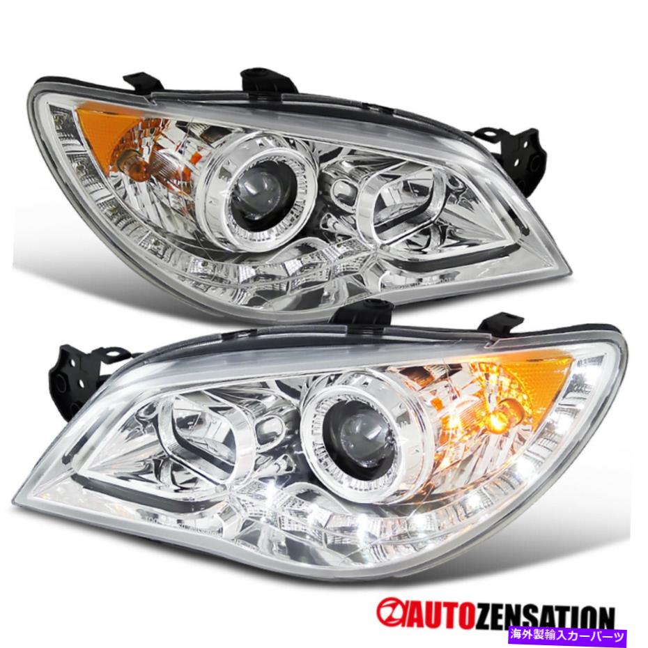 USヘッドライト 2006-2007 Subaru Imperza WRX LEDストリップクリアプロジェクターヘッドライトランプ For 2006-2007 Subaru Impreza WRX LED Strip Clear Projector Headlights Lamps【並行輸入品】