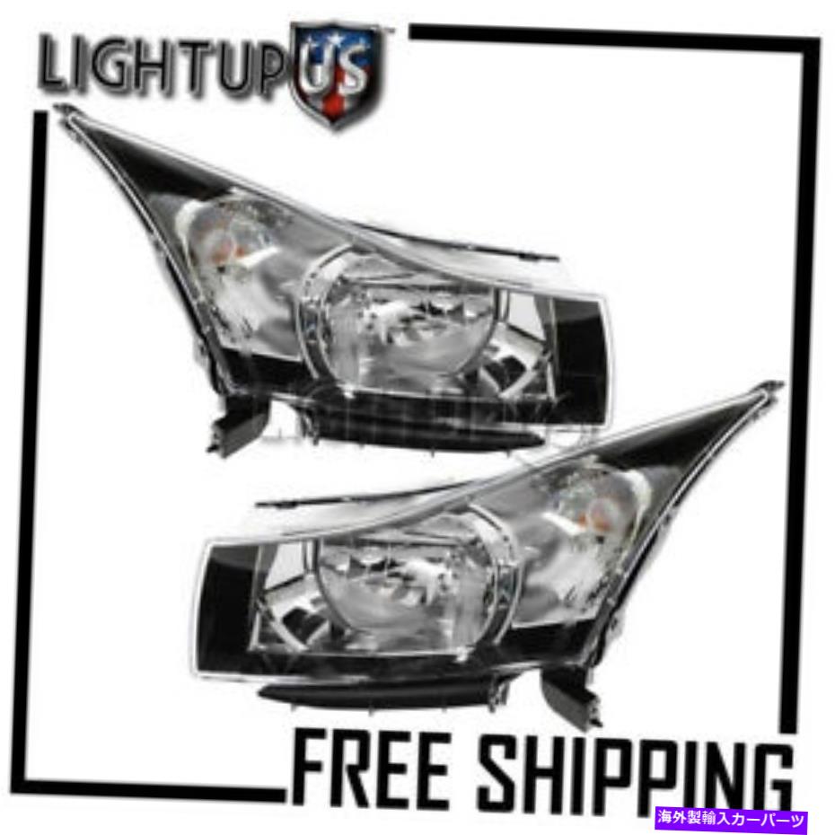 USヘッドライト 2011-2012シボレークルーズ左右ペアクロームトリムヘッドランプヘッドライト 2011-2012 CHEVROLET CRUZE Left Right Pair Chrome Trim Headlamps Headlights【並行輸入品】