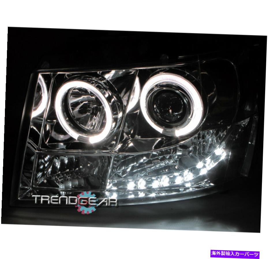 USヘッドライト 2007-2013 Chevy Avalanche /郊外/ Tahoe DRL LED Haloプロジェクターヘッドライトスモーク 2007-2013 CHEVY AVALANCHE/SUBURBAN/TAHOE DRL LED HALO PROJECTOR HEADLIGHTS SMOKE【並行輸入品】