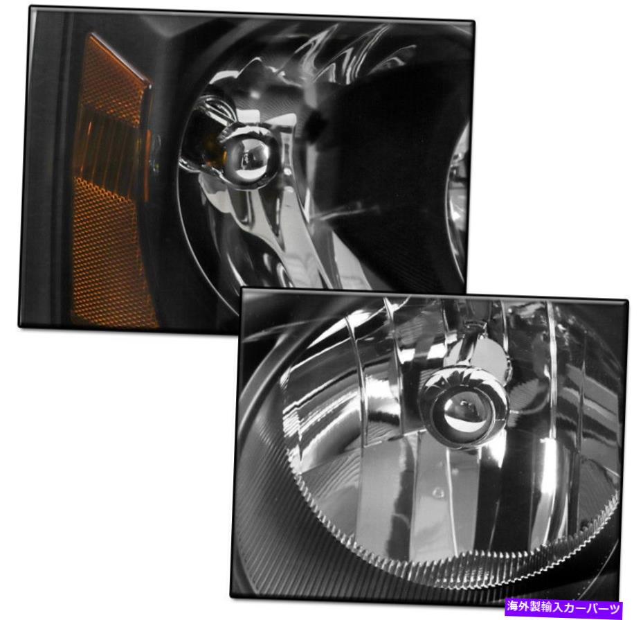 USヘッドライト 2005年から2007年のDodge Dakotaブラックの交換用ヘッドライト+青いLED DRL W / HIDキット FOR 2005-2007 DODGE DAKOTA BLACK REPLACEMENT HEADLIGHTS +BLUE LED DRL W/HID KIT【並行輸入品】
