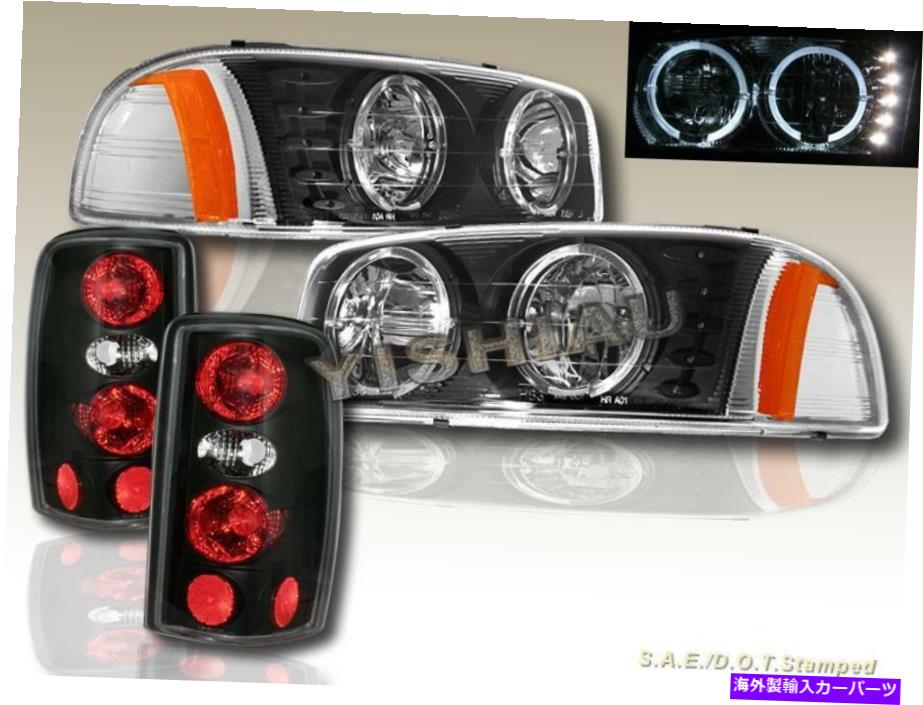 USヘッドライト 2000-06 GMC Yukon / Yukon Denali HaloヘッドライトLED +ブラックテールライトAltezza 2000-06 GMC YUKON/ YUKON DENALI HALO HEADLIGHTS LED + BLACK TAIL LIGHTS ALTEZZA【並行輸入品】