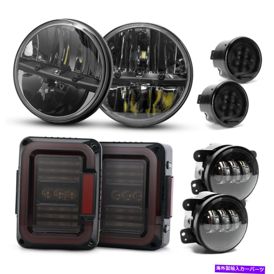 USヘッドライト ジープラングラーJKブラック7 "LEDヘッドライト＆5Dテールライト＆バンパーフォグランターンランプ for Jeep Wrangler JK Black 7" LED Headlights&5D Tail Lights&Bumper Fog Turn Lamp【並行輸入品】｜Us Custom Parts Shop USDM 52,883円