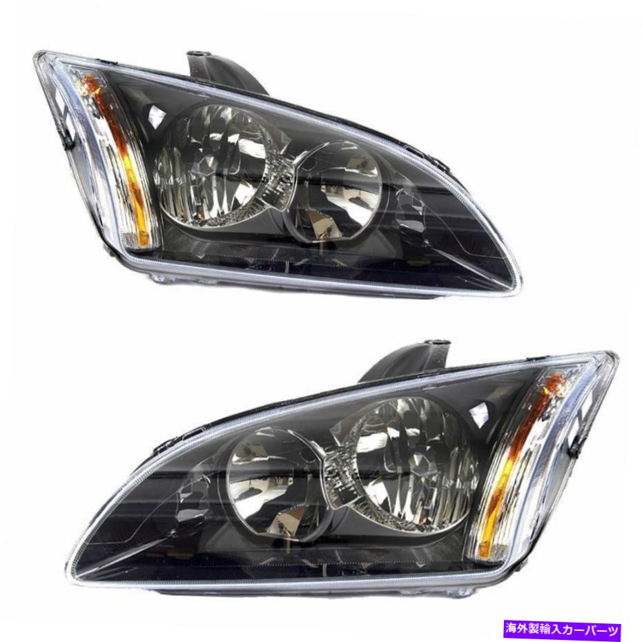 USヘッドライト *新しい*ヘッドランプのヘッドライトブラックペアのフォーカスLS / LT 2005-2009左右 *NEW* HEAD LAMP HEADLIGHT BLACK PAIR for FORD FOCUS LS/LT 2005-2009 LEFT & RIGHT【並行輸入品】