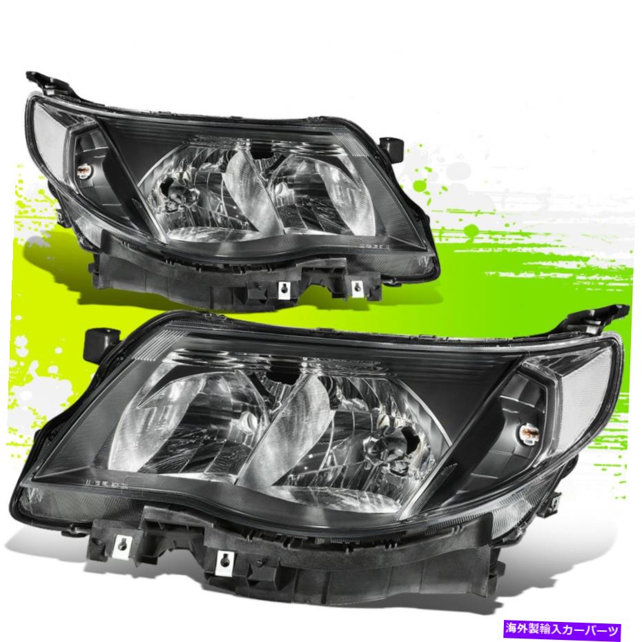 USヘッドライト スバルのためのファクトリースタイルのハロゲンヘッドライトランプ09-13黒クリアペア Factory Style Halogen Headlight Lamps for Subaru Forester 09-13 Black Clear Pair【並行輸入品】